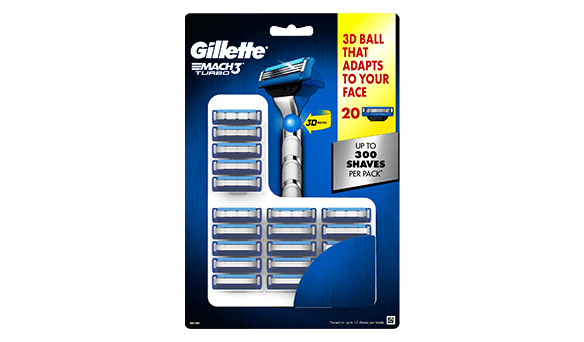 Gillette	Mach3 Turbo Razors	20 pack