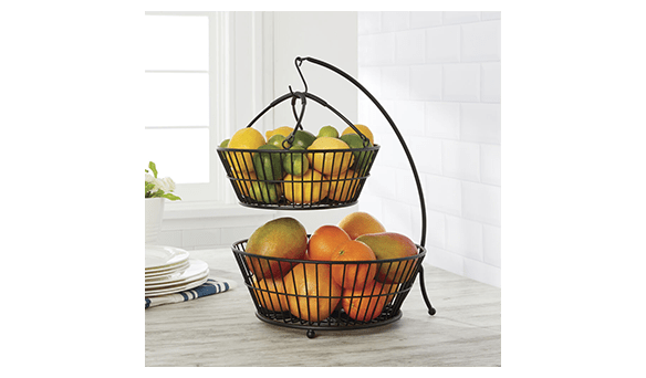 Gourmet Basics by Mikasa Cherie 2-Tier Basket w/Banana Hook