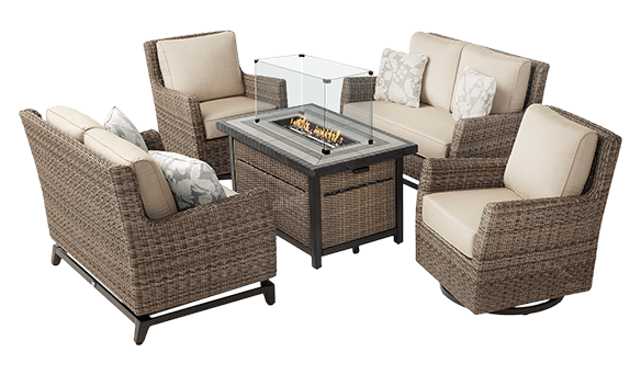 Agio Anderson Deep Seating Fire 5 piece set
